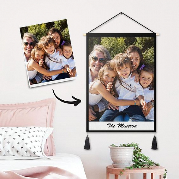 Custom Tapestry Personalized Photo Tapestry Engraving Wall Decor Hanging Fabric Tapestry Poster Family Name & Special Date PW255