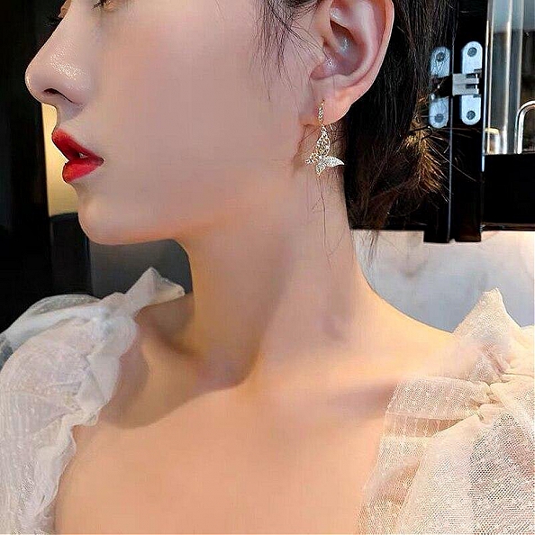 Crystal Butterfly & Flower Earrings PWB546