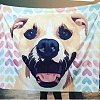 Custom Dog Blankets Personalized Pet Photo Blankets Painted Art Portrait Fleece Blanket PW005