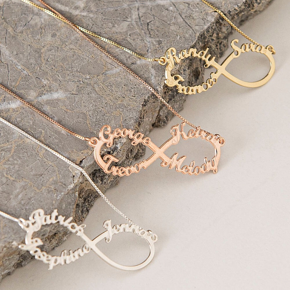  Infinity 2 Names Necklace PW828