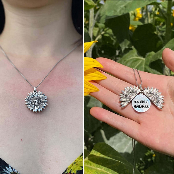 Sunflower Necklace for Daughter-You are A Badass PWB143