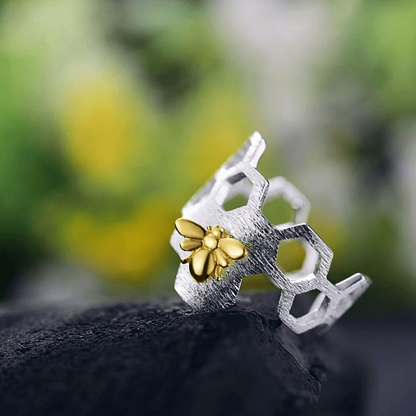 S925 Honeycomb Ring PWB248