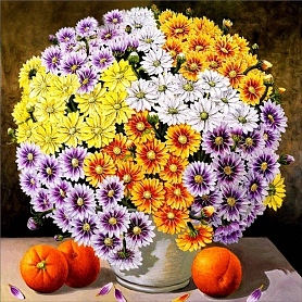 Partial Round Drill 5D Diamond Painting Kit (DIY)- Blooming Daisies PW538