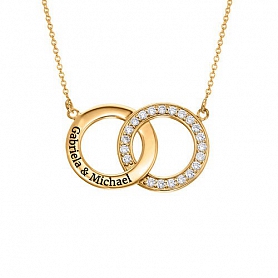 Cubic Zirconia Interlocking Circle Necklaces PW878