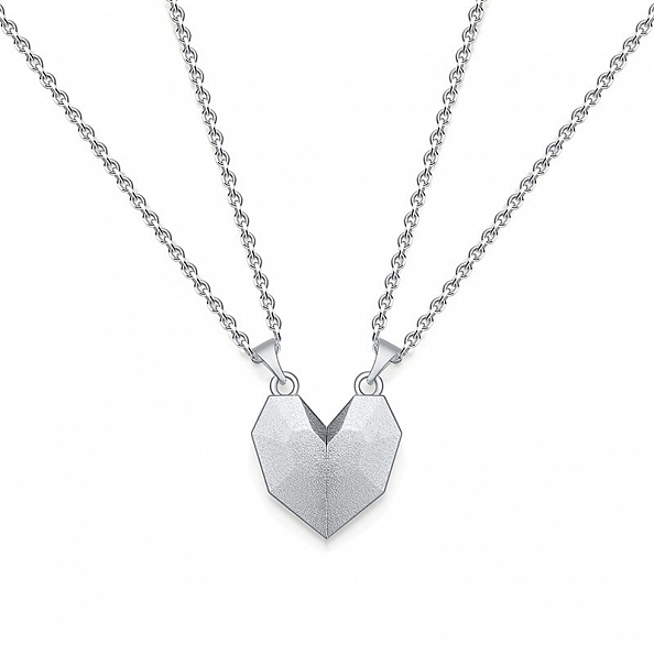 S925 Sterling Silver Couple Magnet Necklace PWB342