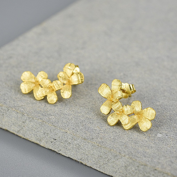 Sterling Silver Blossom Stud Earrings PWB455
