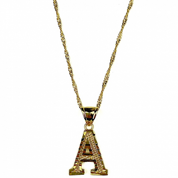 Alphabet Pendant in 18k Gold Plated PWB023