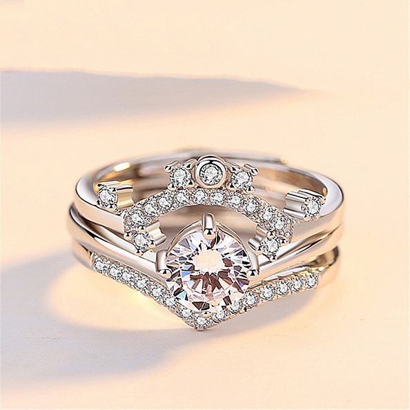 2 in 1 Couple Fashion Open Ring PW852