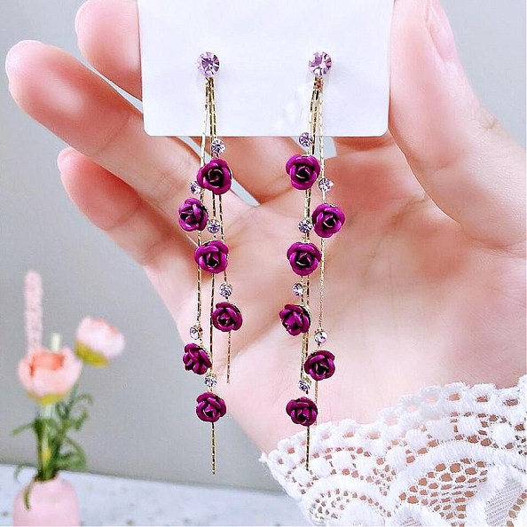 Rosebud Statement Earrings PWB494
