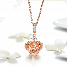 Shiny Crown Pendant Necklace PWB530