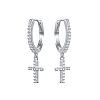 925 Sterling Silver Cross Earrings PWB312