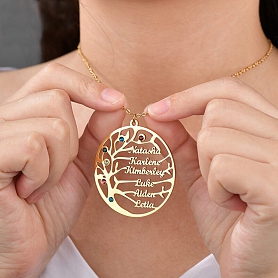 Custom Family Tree Name Pendant Necklace PW901