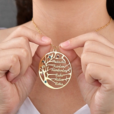 Custom Family Tree Name Pendant Necklace PW901