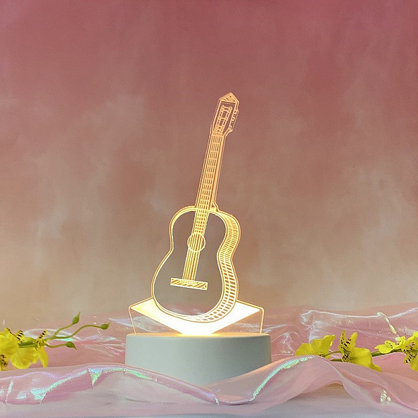 Guitar 3D Lamp Acrylic LED Night Light Gift PW571