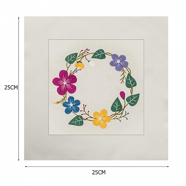 Floral Wreath-Embroidery Kit(25x25cm) PW673