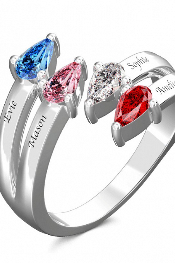 Personalized Birthstone  Promise  Ring  PW863 Ring  PromiseIn