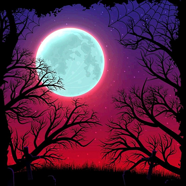 Moonlight Halloween Full Drill 5D Diamond Painting Kit PW484