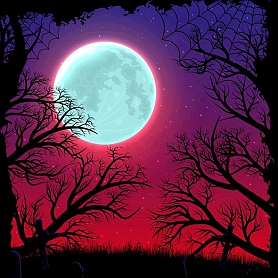 Moonlight Halloween Full Drill 5D Diamond Painting Kit PW484
