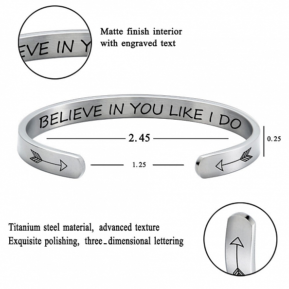 BELIEVE IN YOU LIKE I DO Inspirational Bangle PWB434