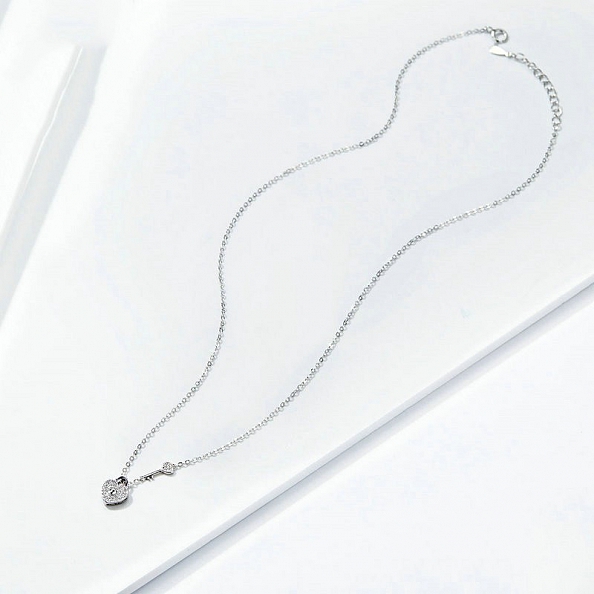 Heart & Lock Pendant Necklace PWB529