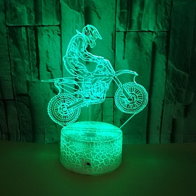 3D Motorcycle Illusion Lamp Gift 7/16 Colors PW554