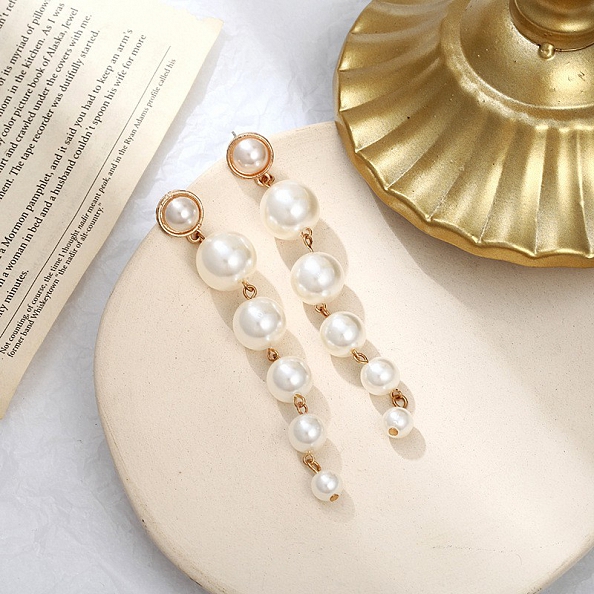 Trend Simulation Pearl Long Earrings  PWB033