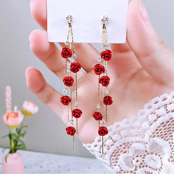 Rosebud Statement Earrings PWB494