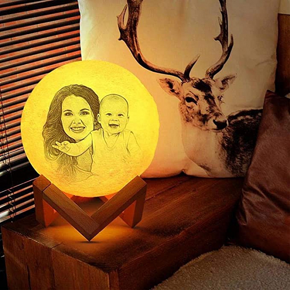 Moon Lamp With Photo Two Colors PW027