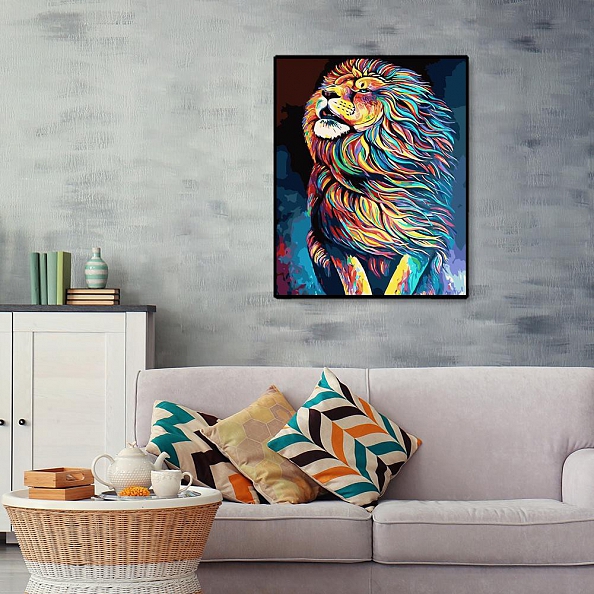 DIY Paint By Numbers Kit(40x50cm)-Colorful Lion PW797