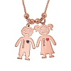 Custom Necklace With Engraved Children Charms PWB125