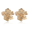 Gold Peony Stud Earrings PWB278