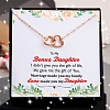 To My Bonus Daughter Double Heart Necklace PWB370