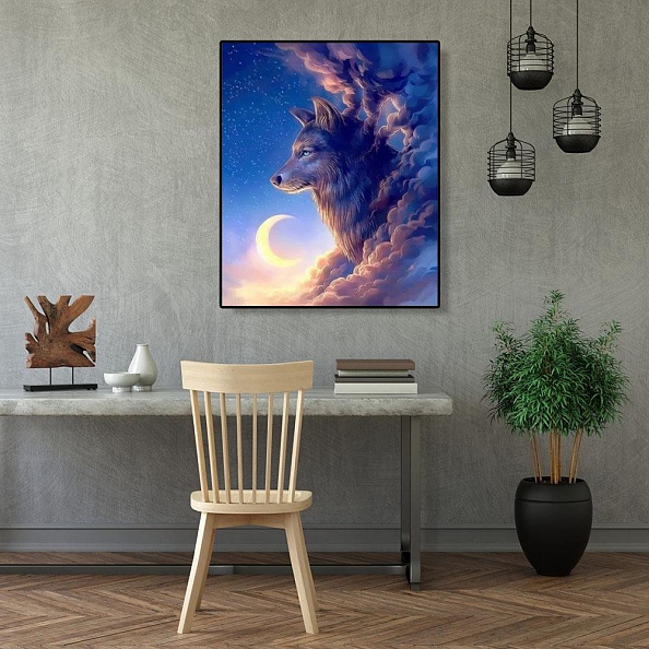 Diy Paint by Number Kits - Moon Wolf PW654