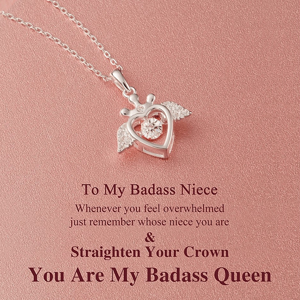 S925 Angle Wings Badass Sparkling Necklace PWB215