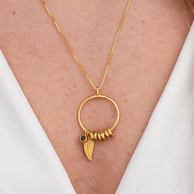 Linda Circle Pendant Necklace in Sterling Silver  PW830