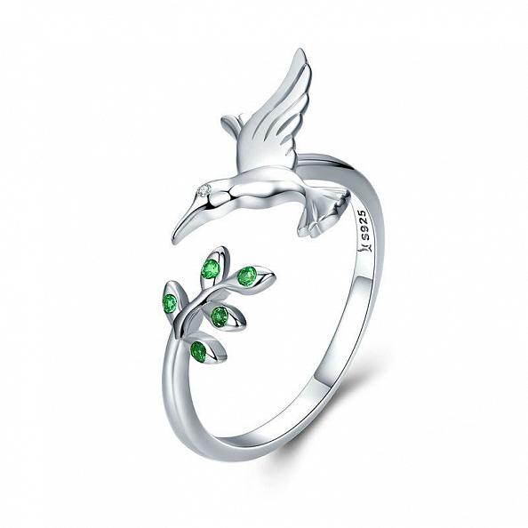 925 Sterling Silver Hummingbird Ring PWB319