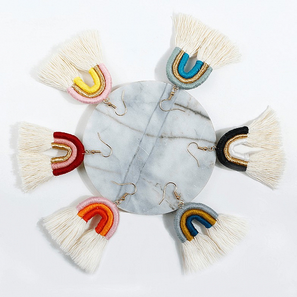 Colorful tassel earrings PWB226
