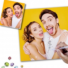 DIY Custom Fun Couple Photo Diamond Painting Round Full Drill PW094