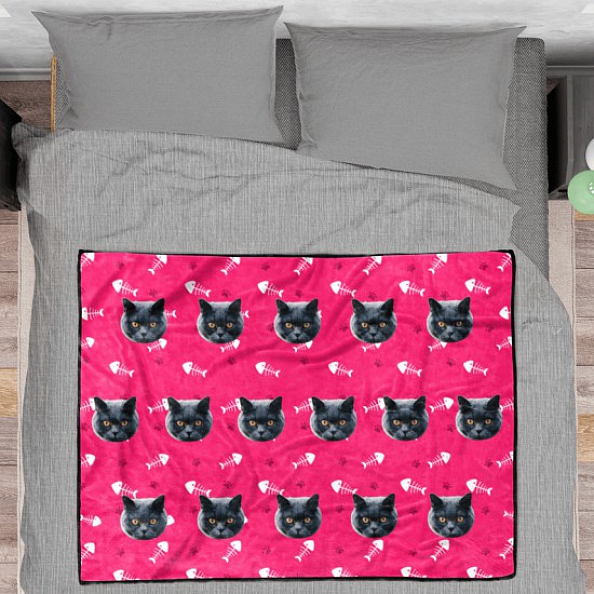 Custom Face Photo Fleece Blanket PW495