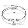 Heart Charm Bangle With Initial Alphabet PW880