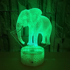 3D Elephant Illusion Lamp Gift 7 Colors  PW548