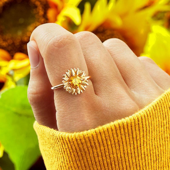 You are my sunshine sunflower ring PW841