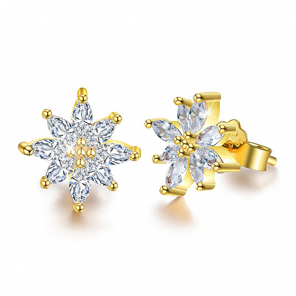 Dainty Snowflake Stud Earrings PWB451