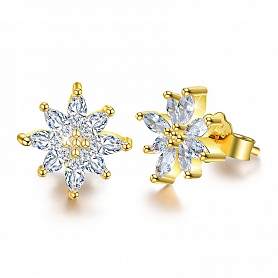 Dainty Snowflake Stud Earrings PWB451