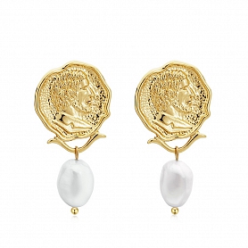 Coin Pearl Earrings PWB155