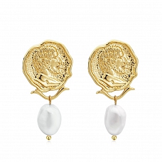 Coin Pearl Earrings PWB155