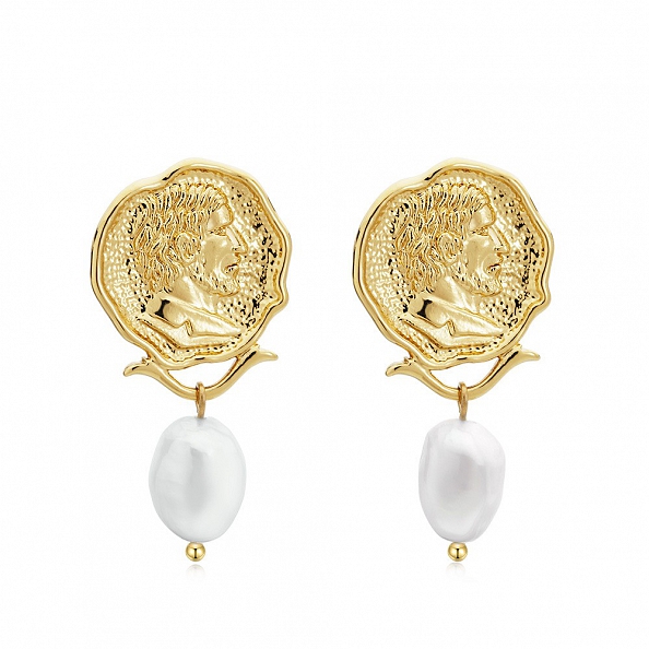 Coin Pearl Earrings PWB155