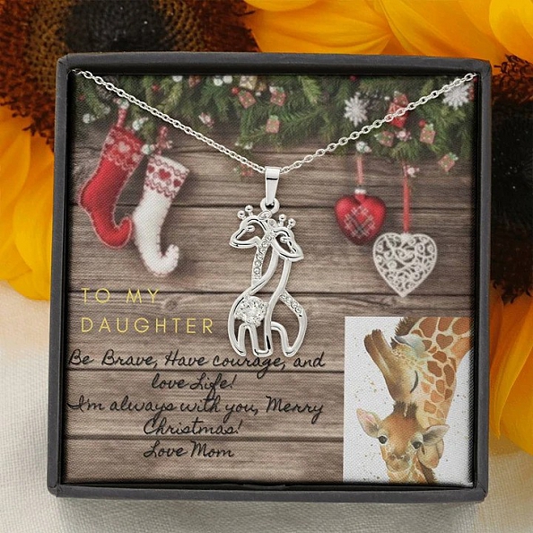 To My Daughter - Giraffe Love Necklace PWB059