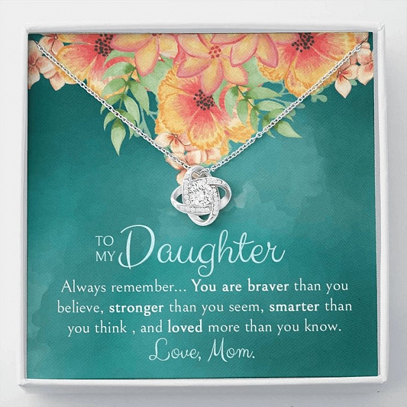 To My Daughter-Mom Loves You Necklace PWB049