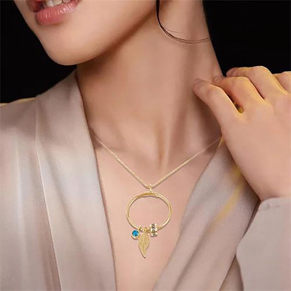 Linda Circle Pendant Necklace in Sterling Silver  PW830